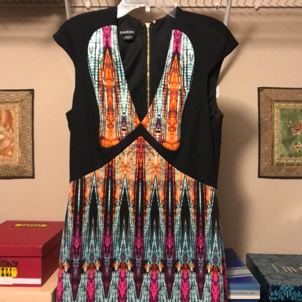 Multicolor short sleeve dress
